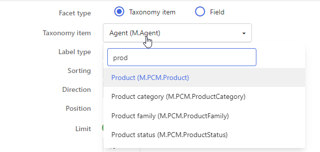 Sitecore Content Hub - Show products as a facet filter in search
